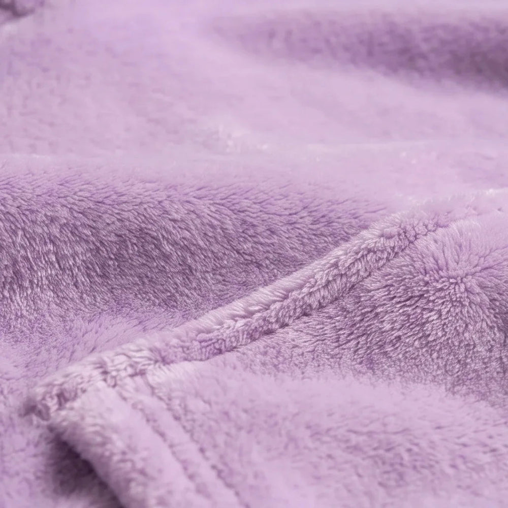Close-up of the soft Lavender flannel and sherpa lining